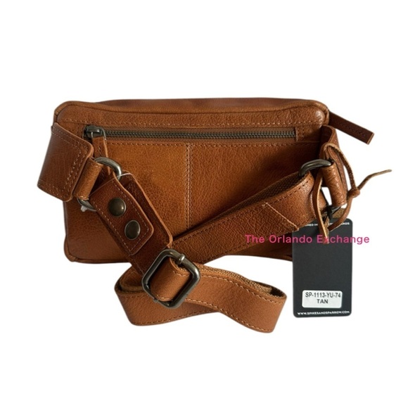 Spikes & Sparrow Tan Leather Waist Bag - Picture 5 of 10